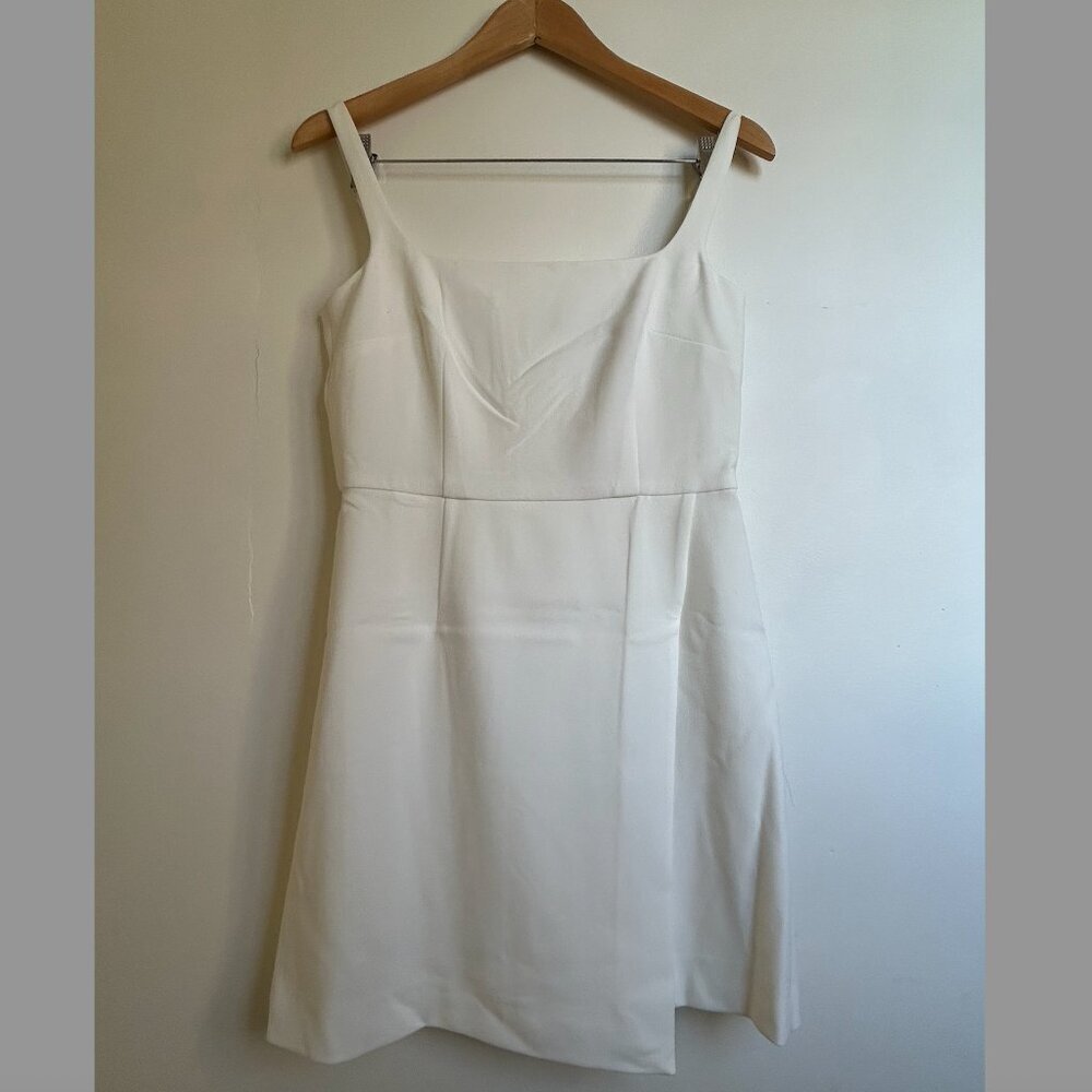 French Connection Whisper Faux Wrap Mini Dress NWT Size 6 Summer White